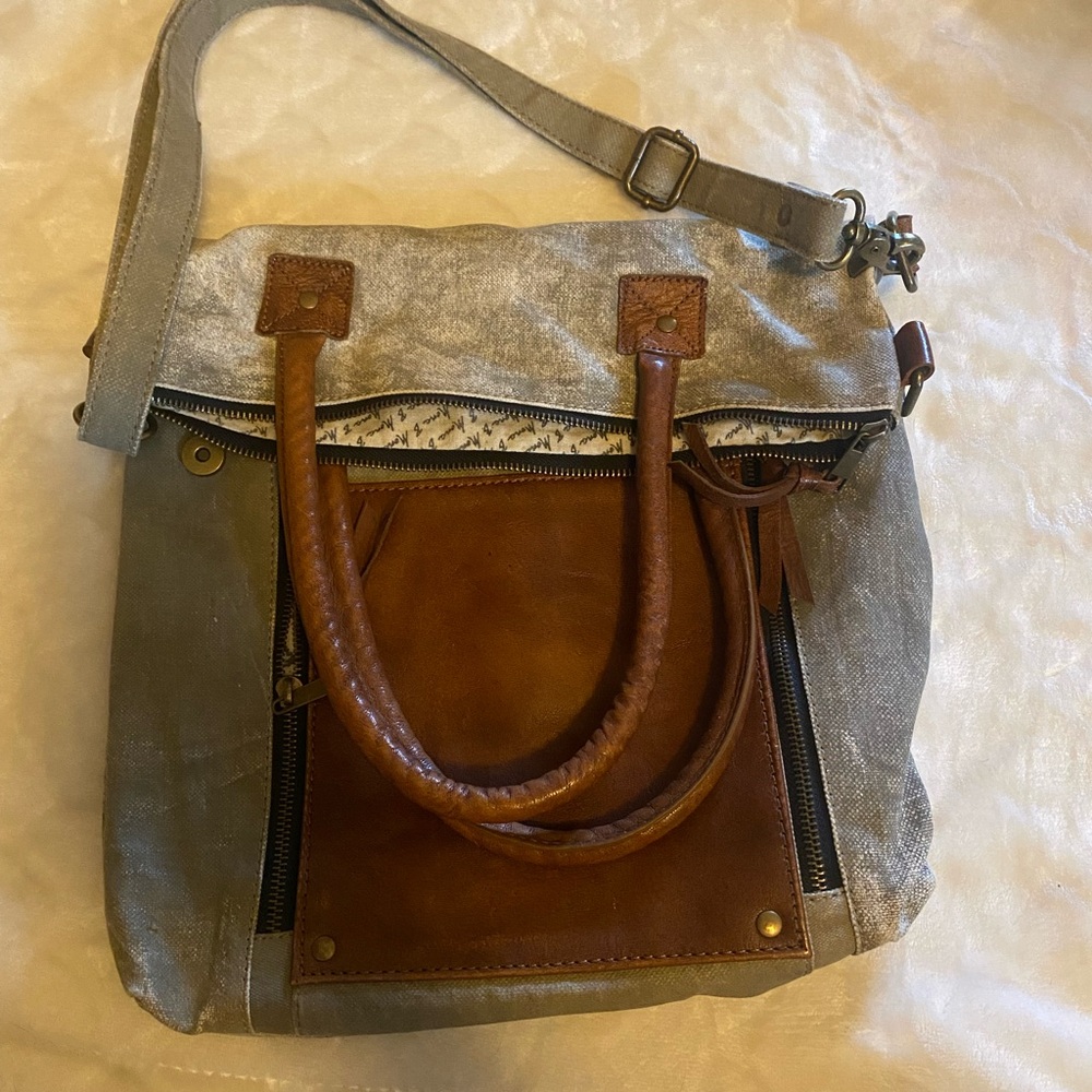 Stylish Silver and Brown Women's Bag